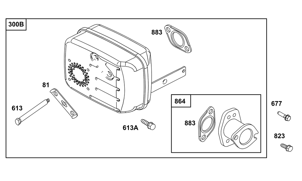 Exhaust Group Diagram and Parts List for 21R772-0025-H5 200000 - 399999 Briggs and Stratton Engine